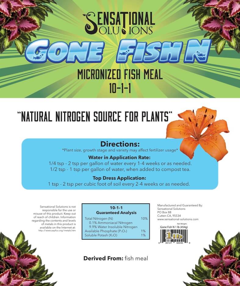 high nitrogen fertilizer for plants Gone Fish N