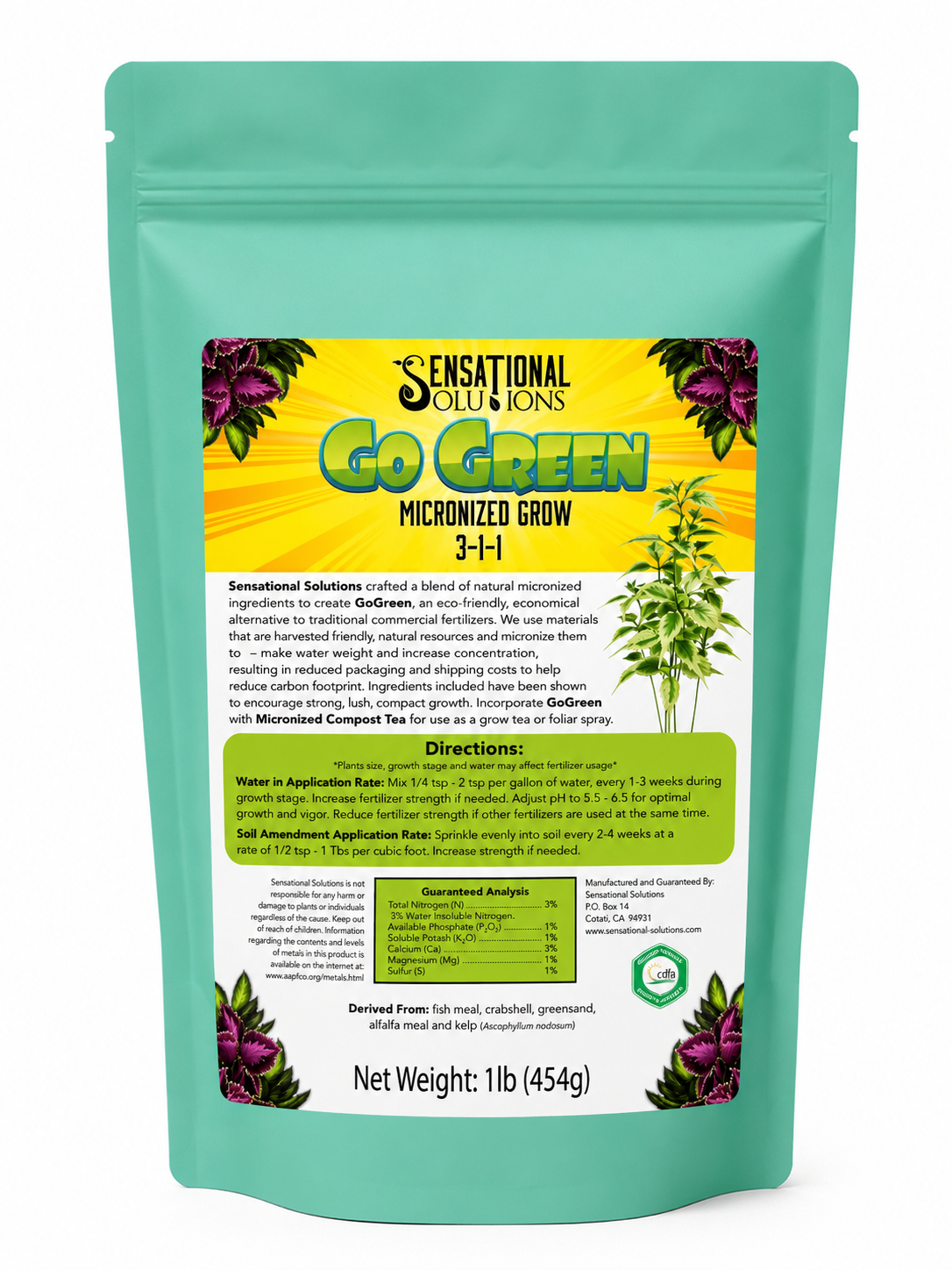 Go Green - Micronized Soluble Grow Fertilizer 3-1-1