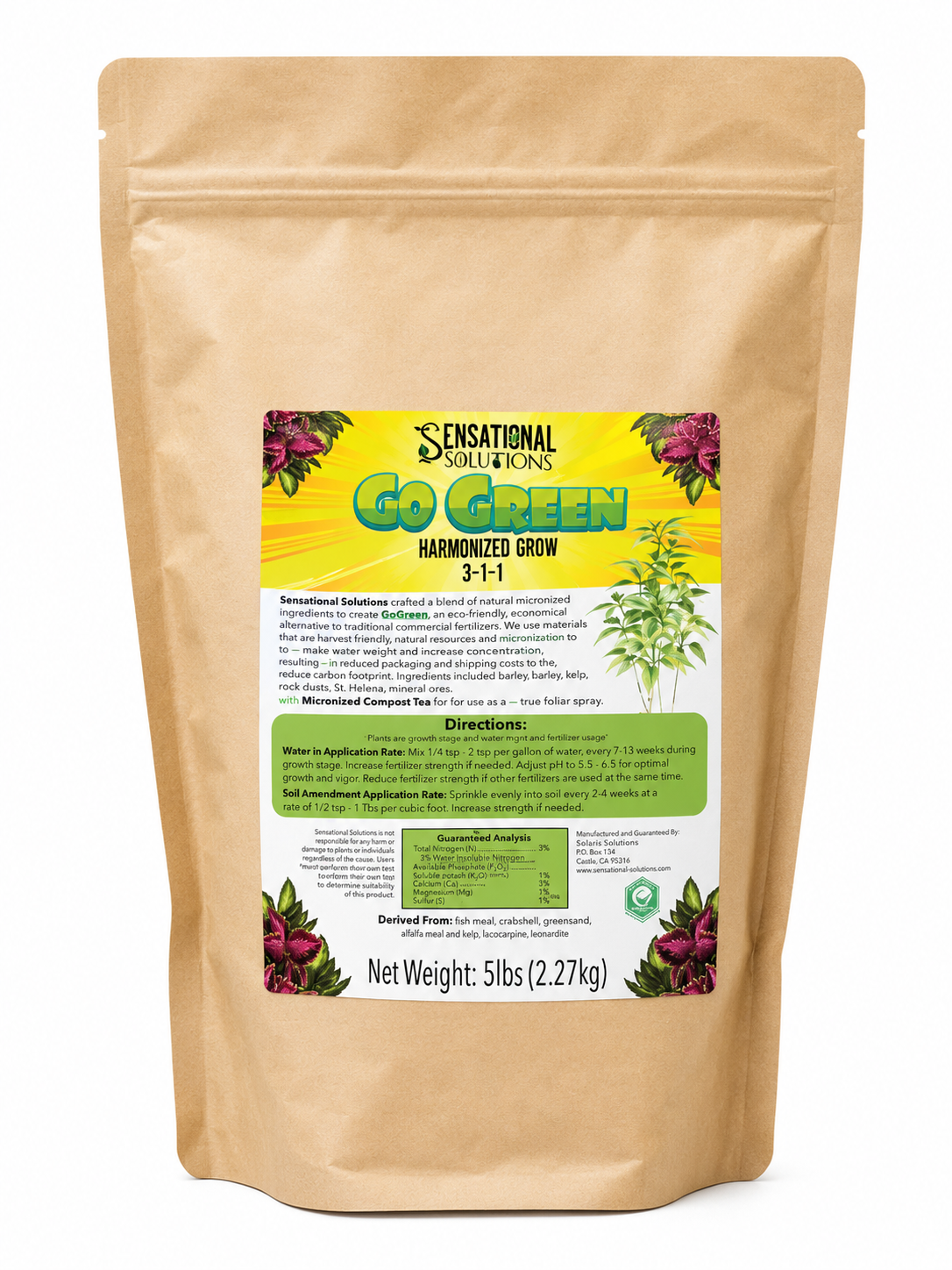 Go Green - Micronized Soluble Grow Fertilizer 3-1-1