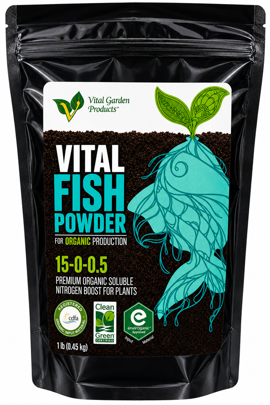 Vital Fish Powder (Fish Protein Hydrolysate)  - Soluble Grow Fertilizer 15-0-0.5