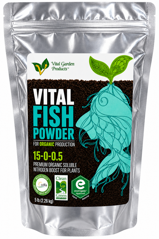 Vital Fish Powder (Fish Protein Hydrolysate)  - Soluble Grow Fertilizer 15-0-0.5