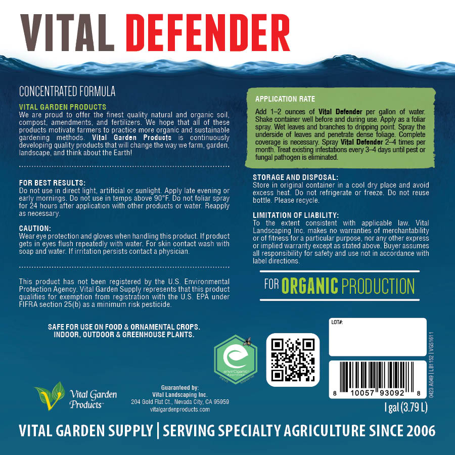 defender herbicide label Vital Defender