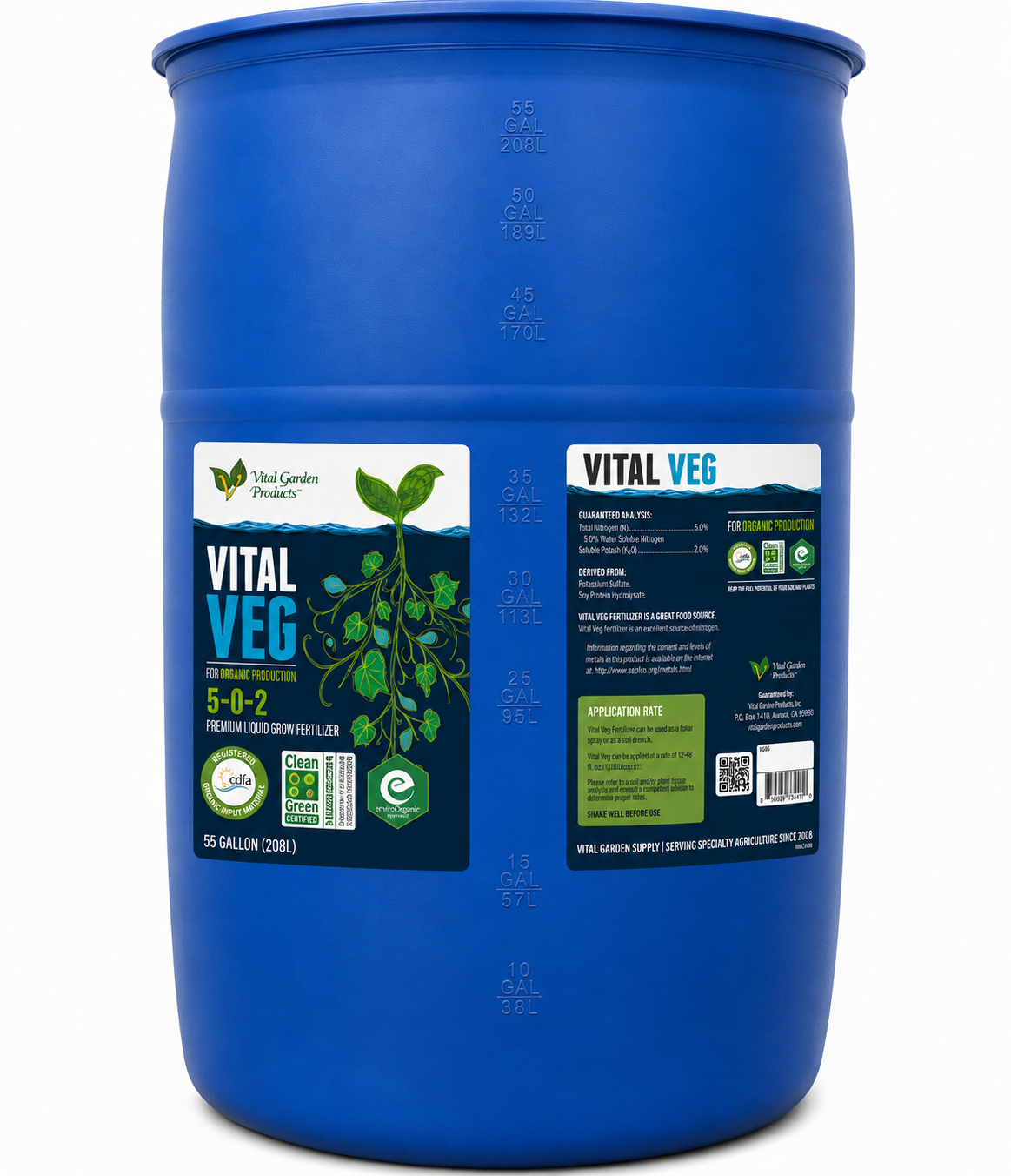 Vital Veg - Plant Based Liquid Grow Fertilizer 5-0-2