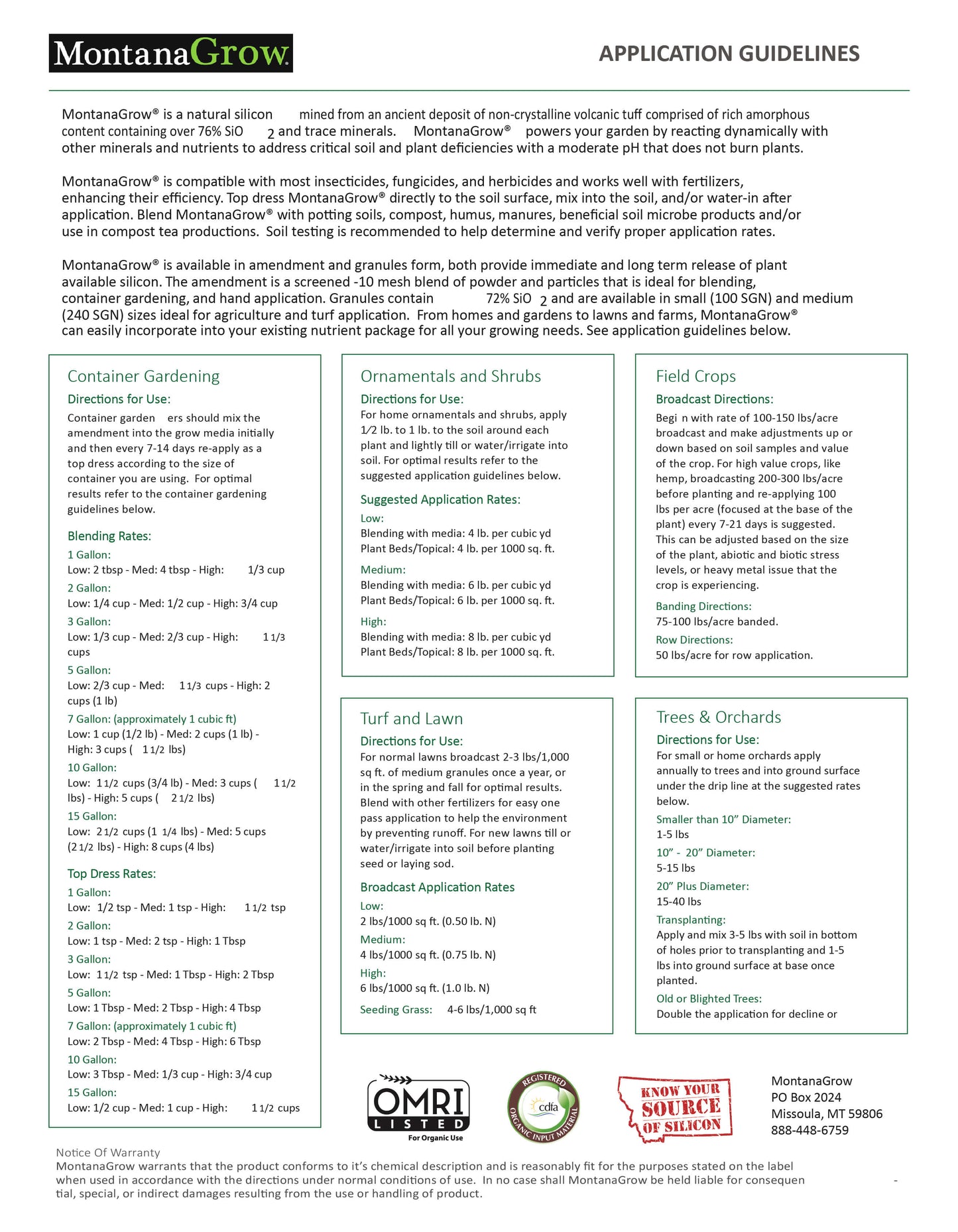 Montana Grow Silicon Amendment application guidelines