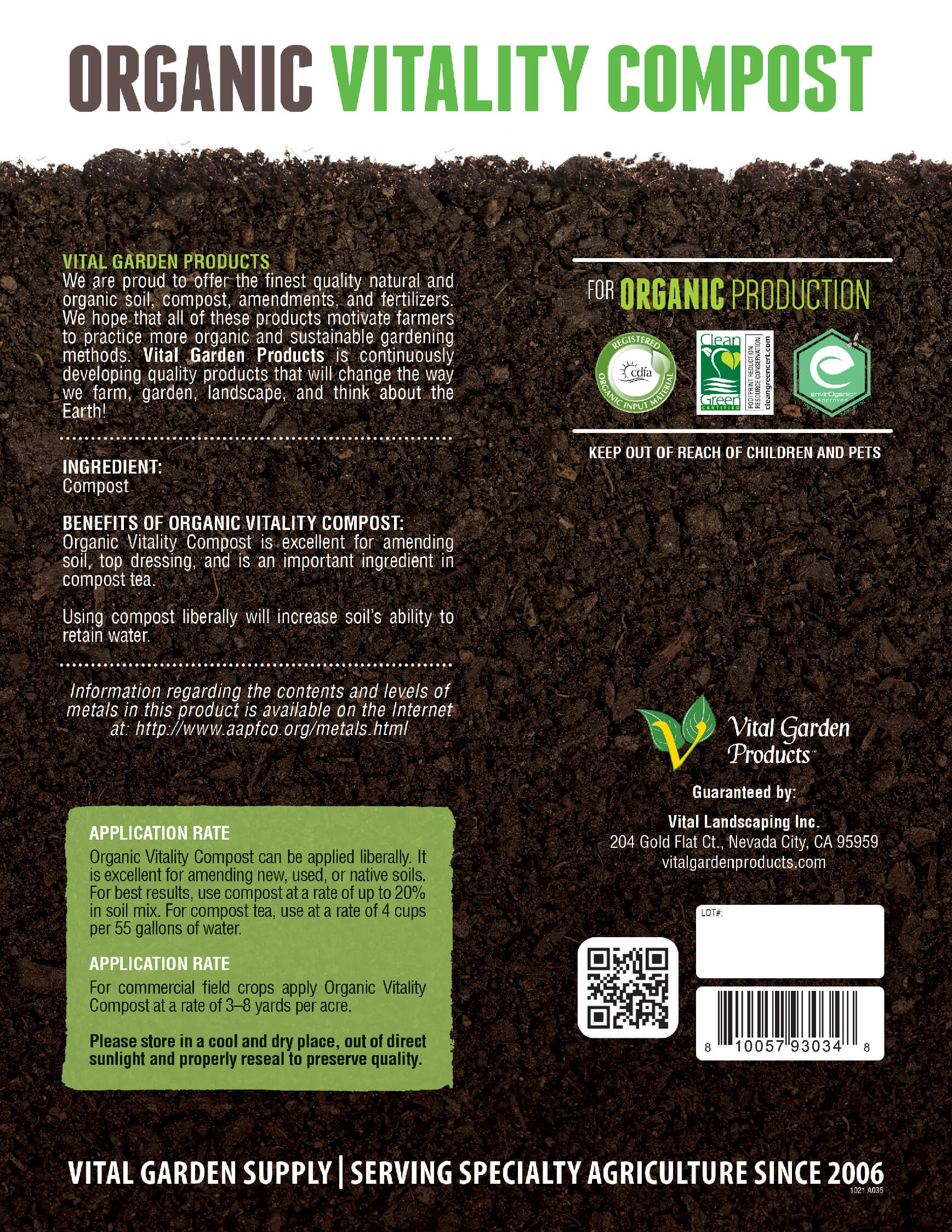 Organic Vitality Compost – Vital Garden Supply